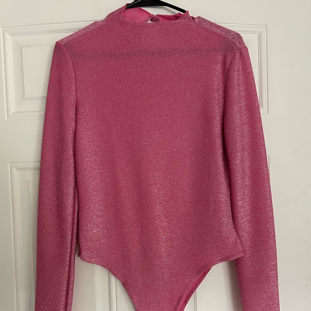 NWOT Pink Shimmery Bodysuit